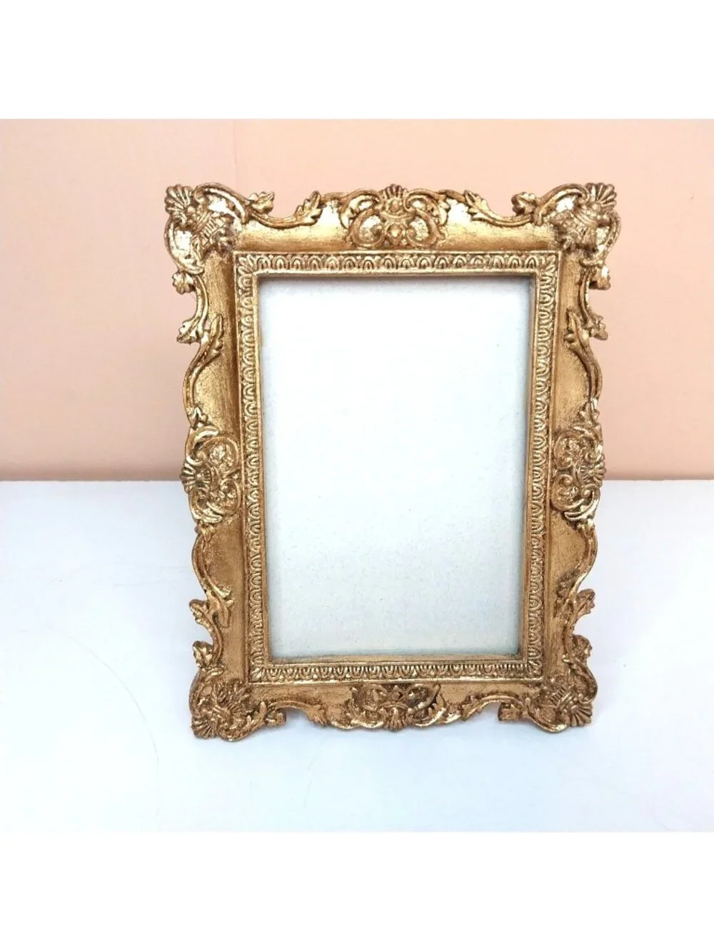 Vintage Baroque Gold Picture Frame 3.5 x 5 Ornate Gold Tabletop Display